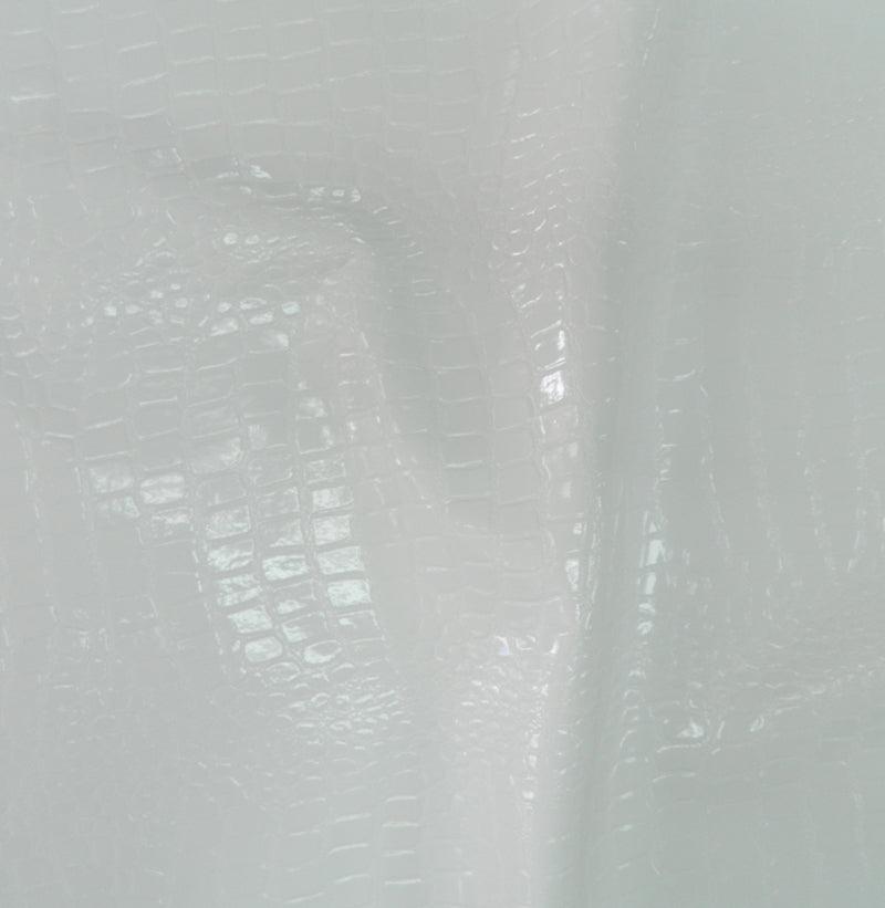 White Croc Vinyl Upholstery Fabric 54 Inch Wide