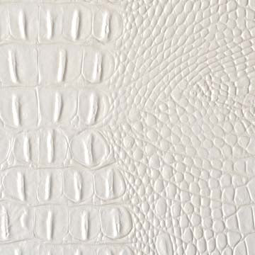 Allie White - Croco Upholstery Vinyl Fabric
