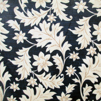 Navy - Cotton Chintz Fabric