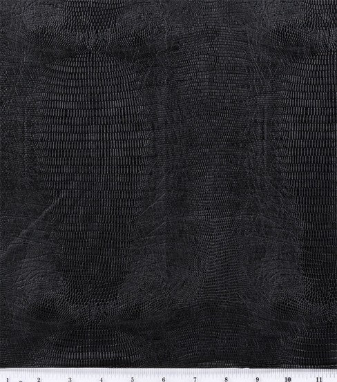 Lizardo Black - Croco Upholstery Vinyl Fabric