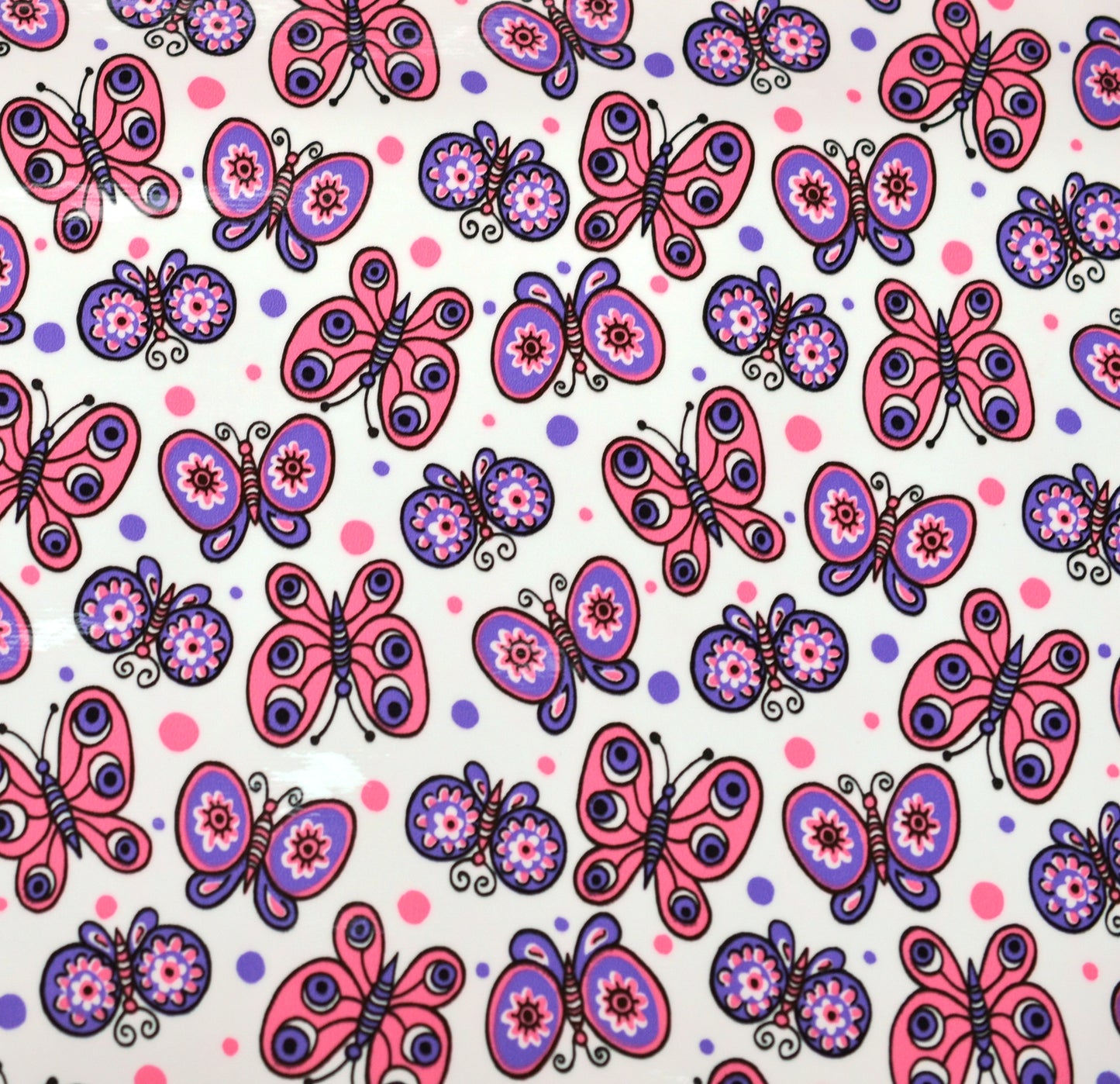 Pink Purple Butterfly Vinyl Fabric