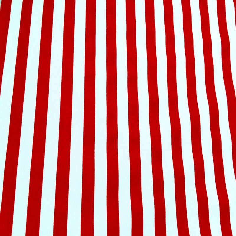 Red Penthouse Stripe Cotton Print Fabric