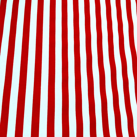 Red Penthouse Stripe Cotton Print Fabric