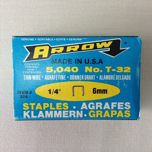 Arrow Fastener Staples T32 1/4 Inch (6mm) 5,040 thin wire
