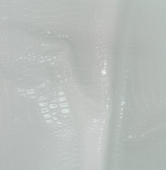 White Croc Vinyl Upholstery Fabric 54 Inch Wide