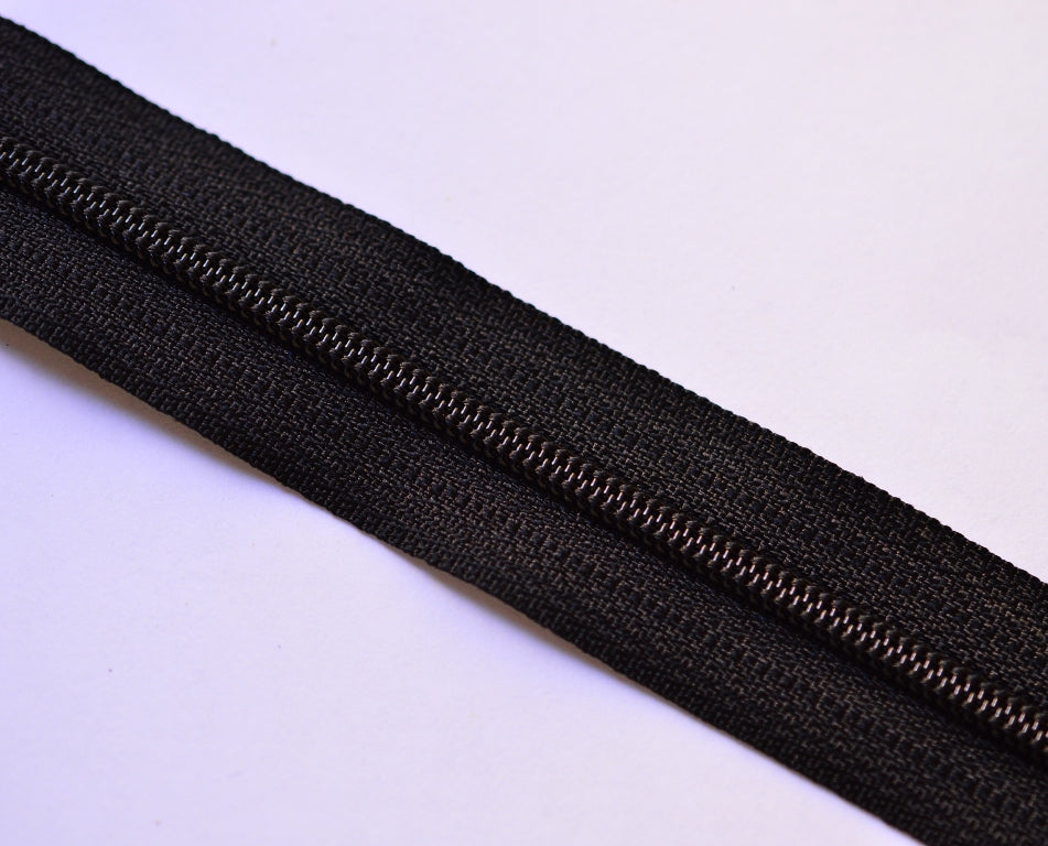 Pre-made Continuous Zippers - Black - Size 2.5